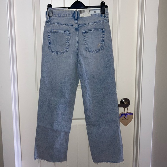 Ring Of Fire Light Wash Distressed Denim Mom Jeans - Picture 2 of 5